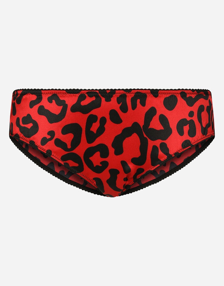 Leopard-print satin panties - 1