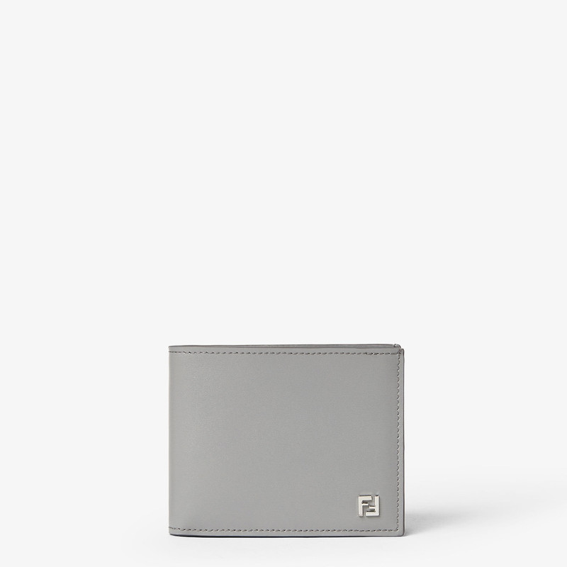 Squared FF Wallet Light gray leather bi-fold wallet 1