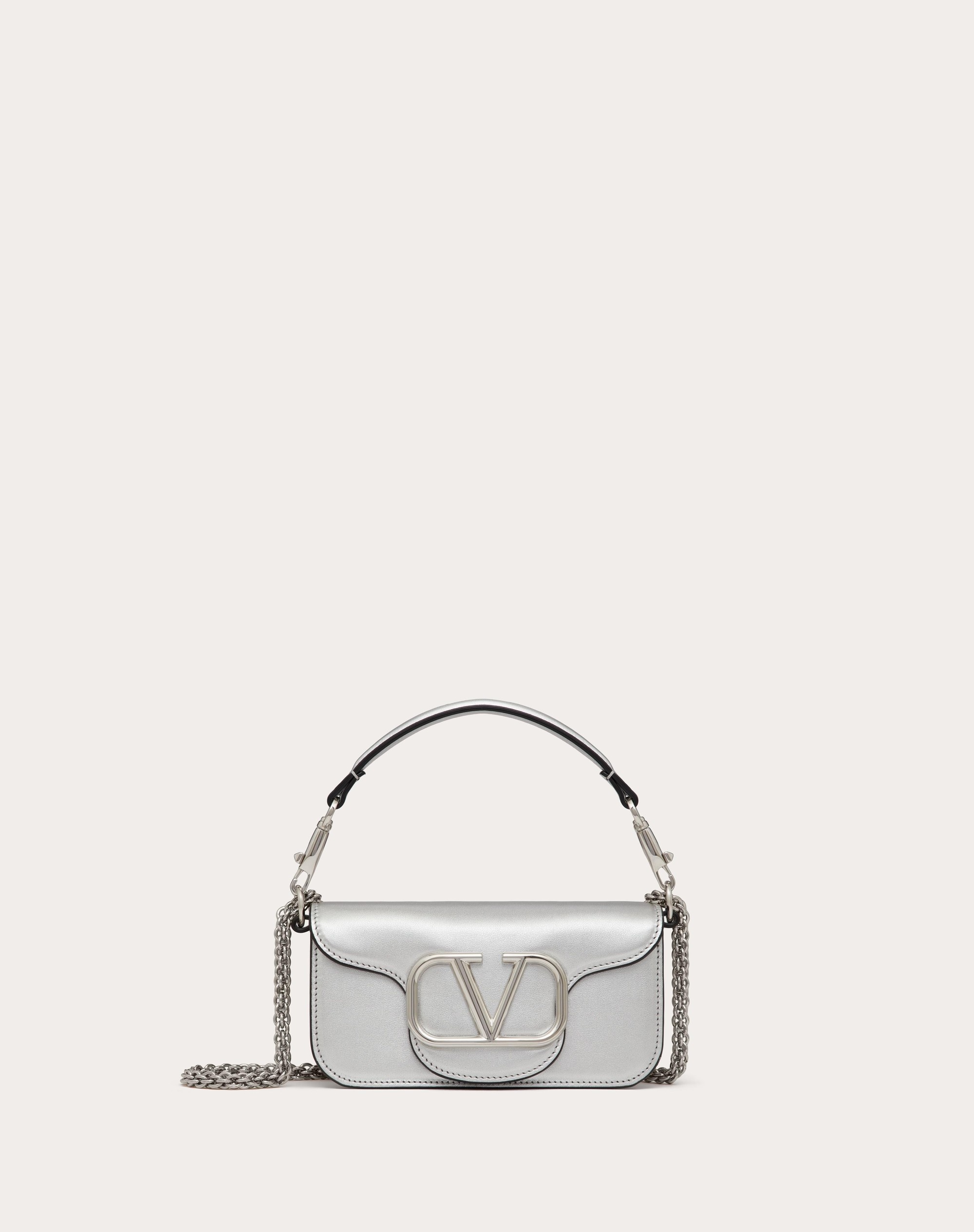 SMALL VALENTINO GARAVANI LOCÒ METALLIC CALFSKIN SHOULDER BAG - 1