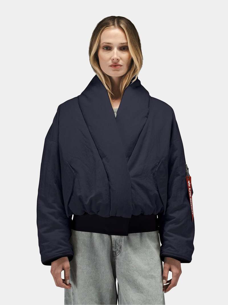ALPHA INDUSTRIES SHAWL COLLAR BOMBER JACKET WOMENS outlook