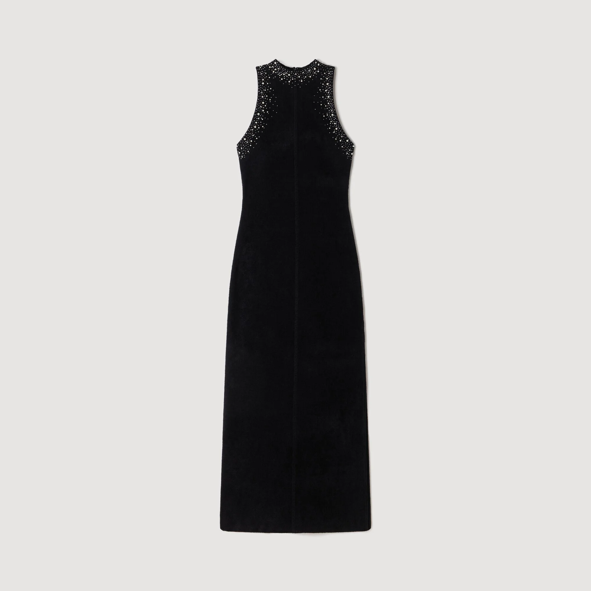 RHINESTONE VELVET MAXI DRESS - 1