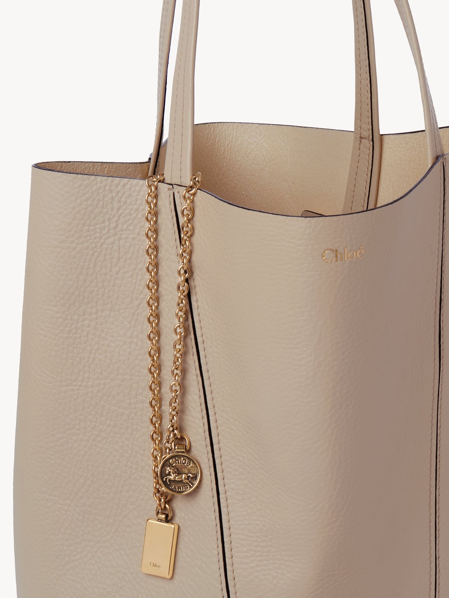 CHLOÉ SPIN TOTE BAG IN GRAINED LEATHER - 5
