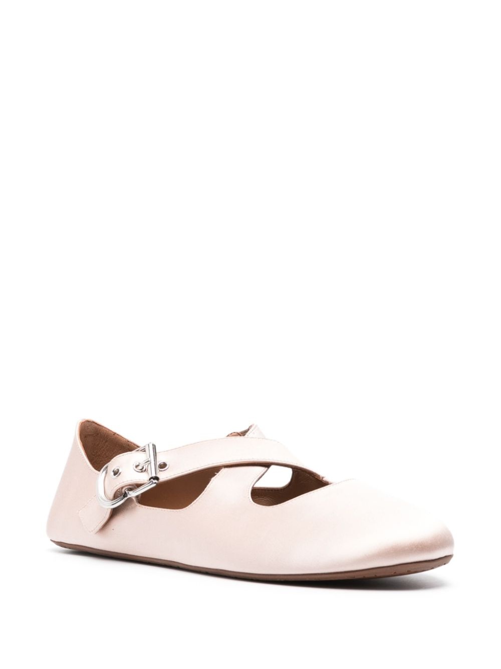 criss-cross satin ballet flats - 2