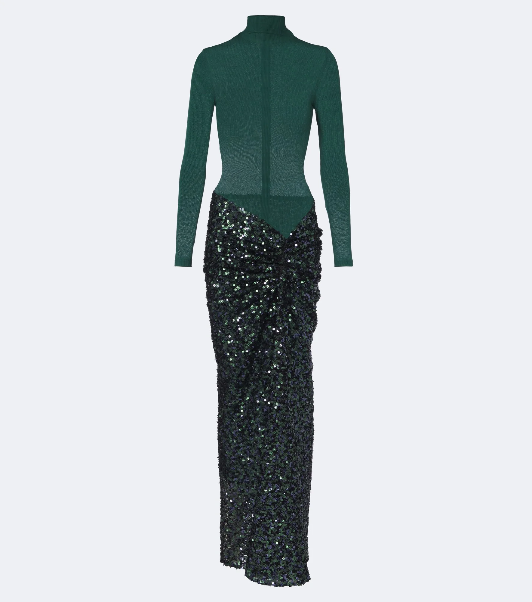 Gathered sequined gown - 1