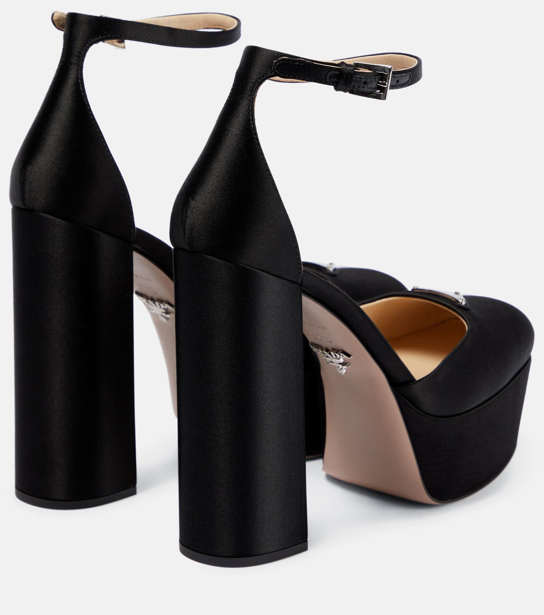 Satin platform pumps - 3