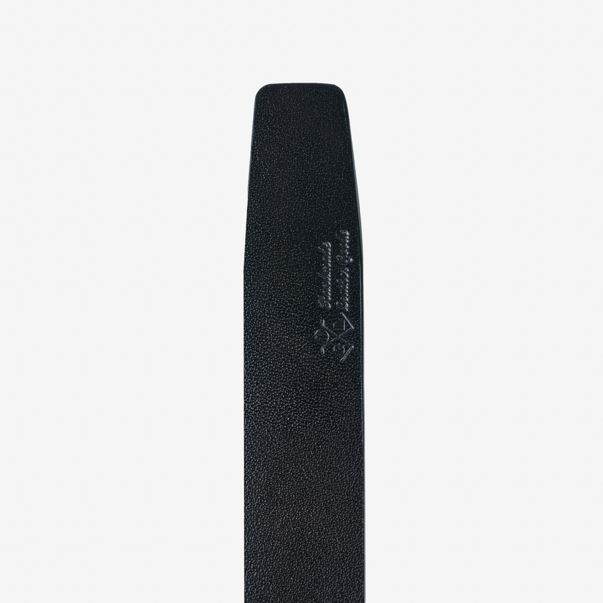 OGL-BELT-FULL-SQ-BLK OGL Square Brass ‘Prongless’ Buckle Leather Belt - Full Dyed Black - 2