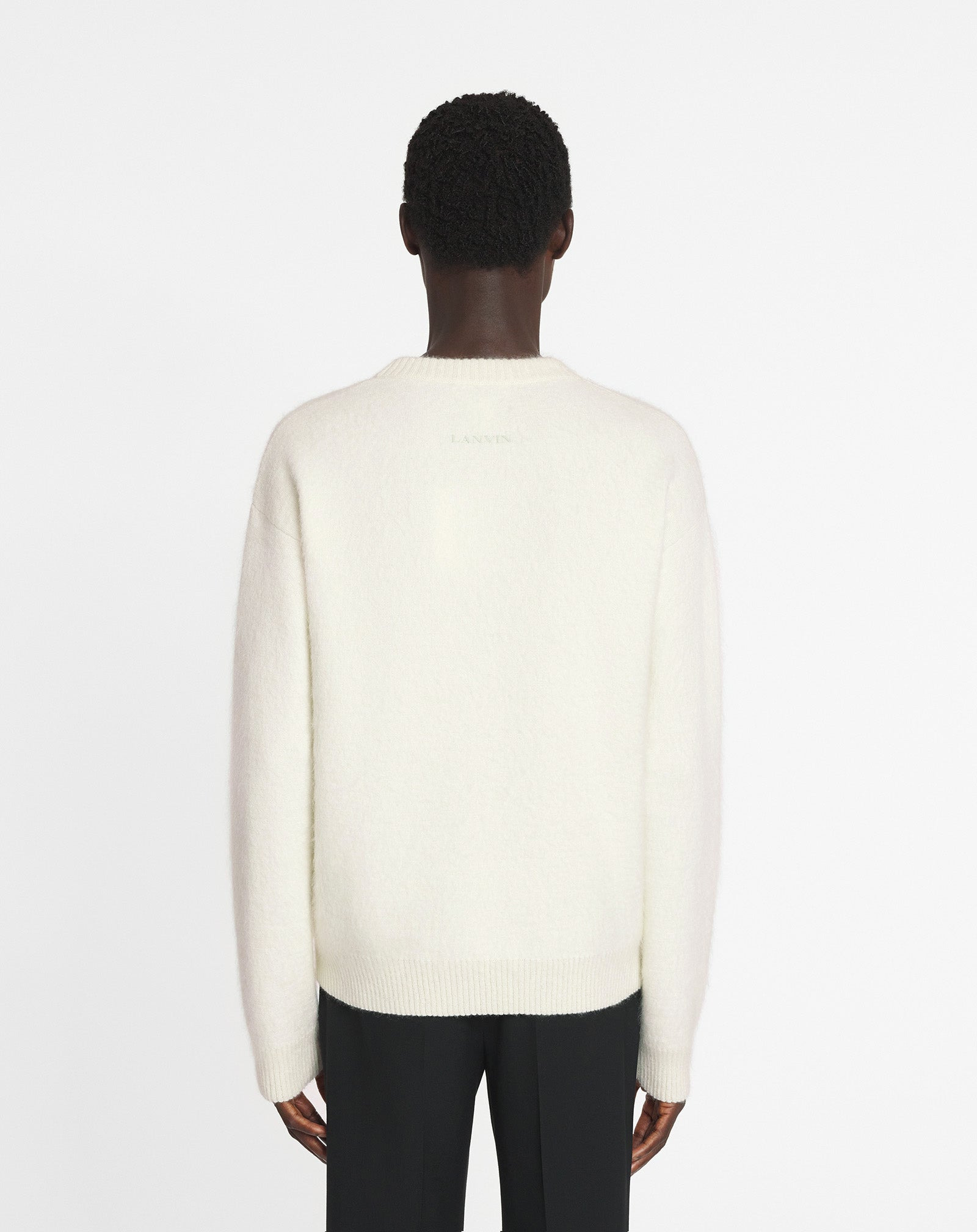 STRIPED BRUSHED MOTHERHAIR SWEATER - 4