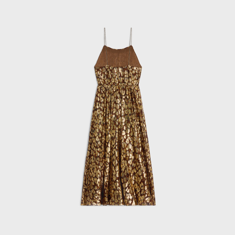 CELINE open back dress in fil coupé silk outlook