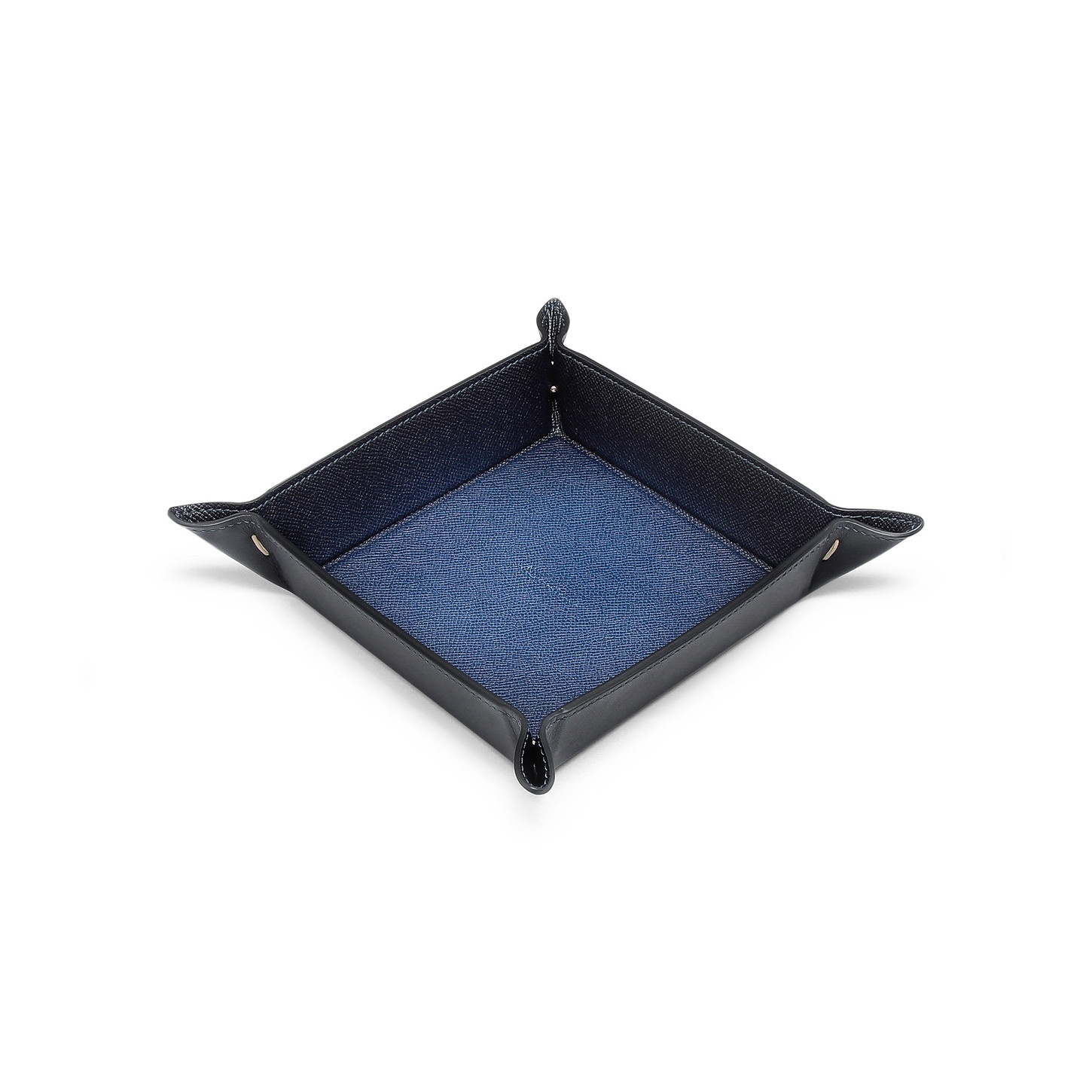 Blue saffiano leather change tray - 3