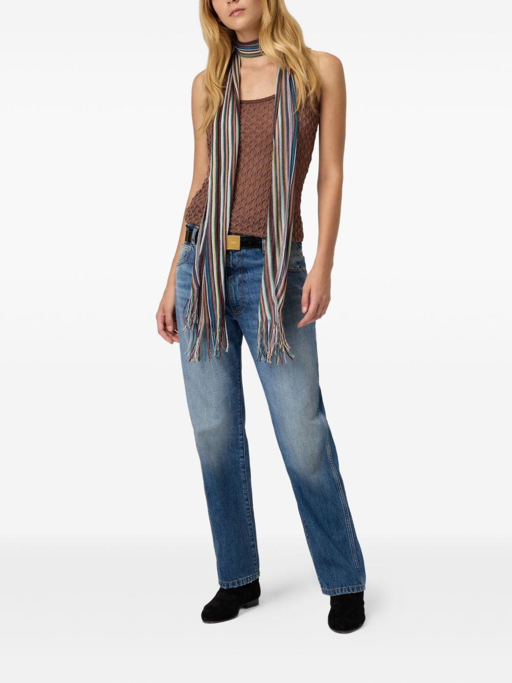 textured sleeveless tank top - 2