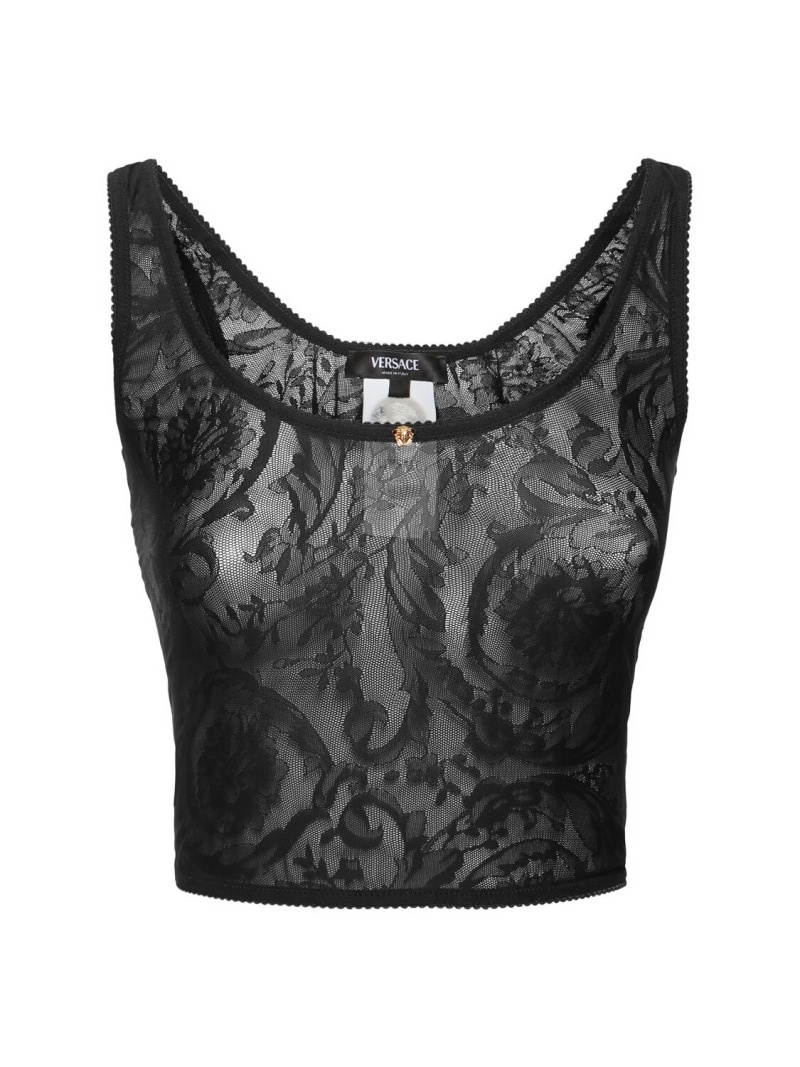 Baroque jacquard tulle top - 1