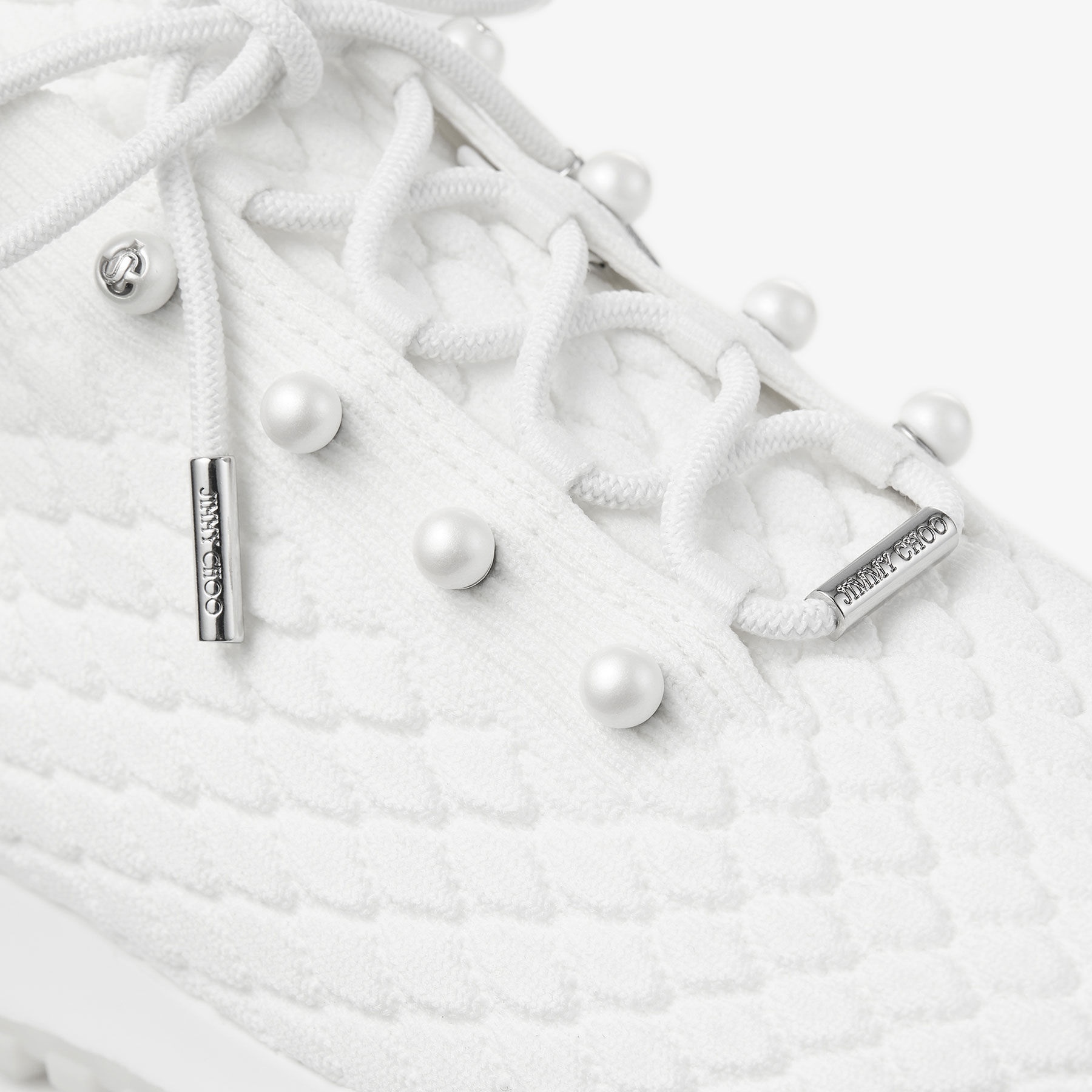 Veles
White Textured Knit Trainers - 3