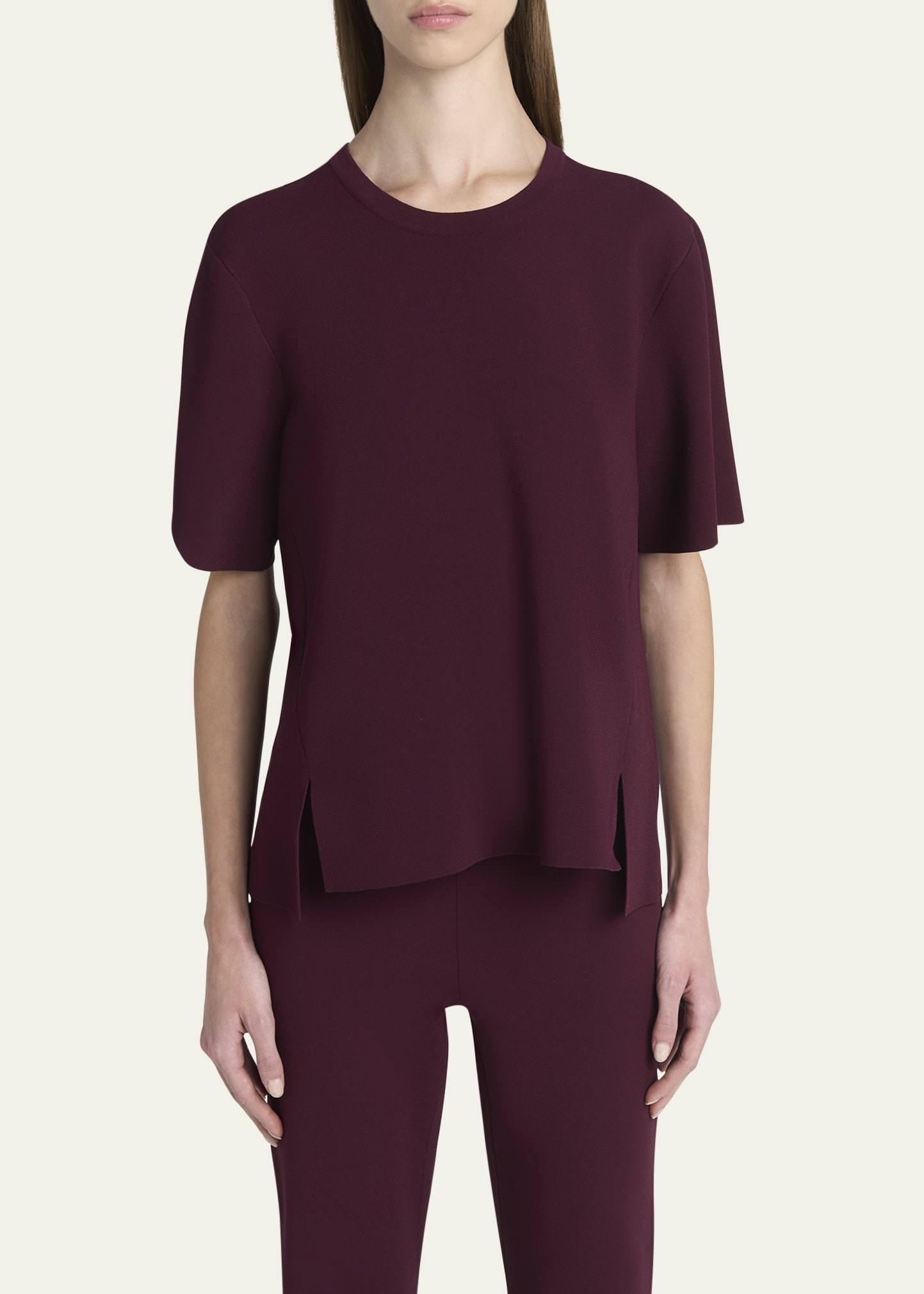 Short-Sleeve Compact Knit Top - 4