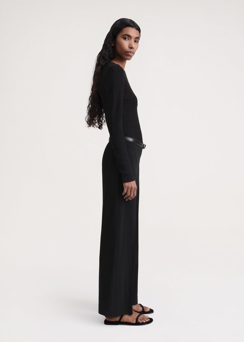 Clean wide trousers black 3