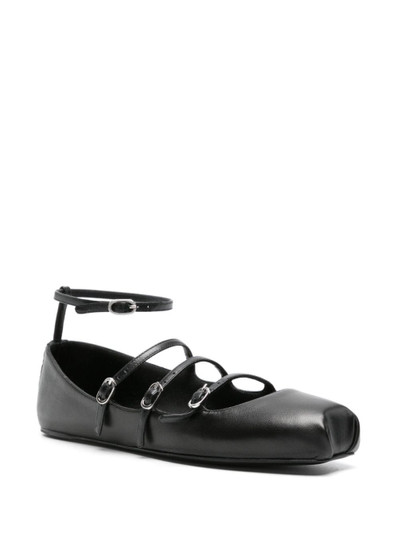 Alexander McQueen buckled-straps leather ballerina shoes outlook