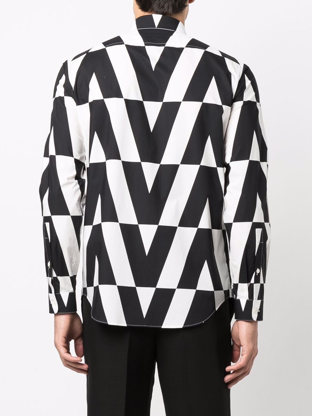 optical logo-print long-sleeve shirt - 4