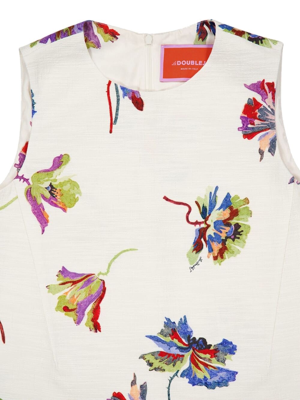 feather-trim floral-print top - 3