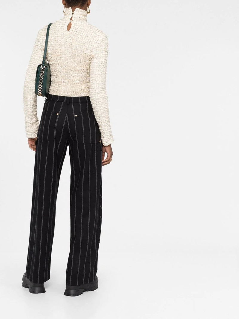 striped straight-leg 바지 4