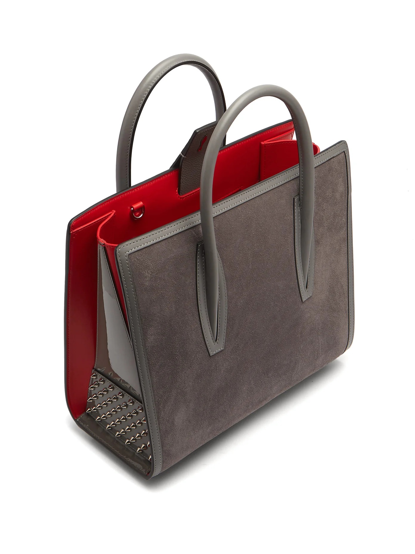 Paloma medium leather and suede tote - 5