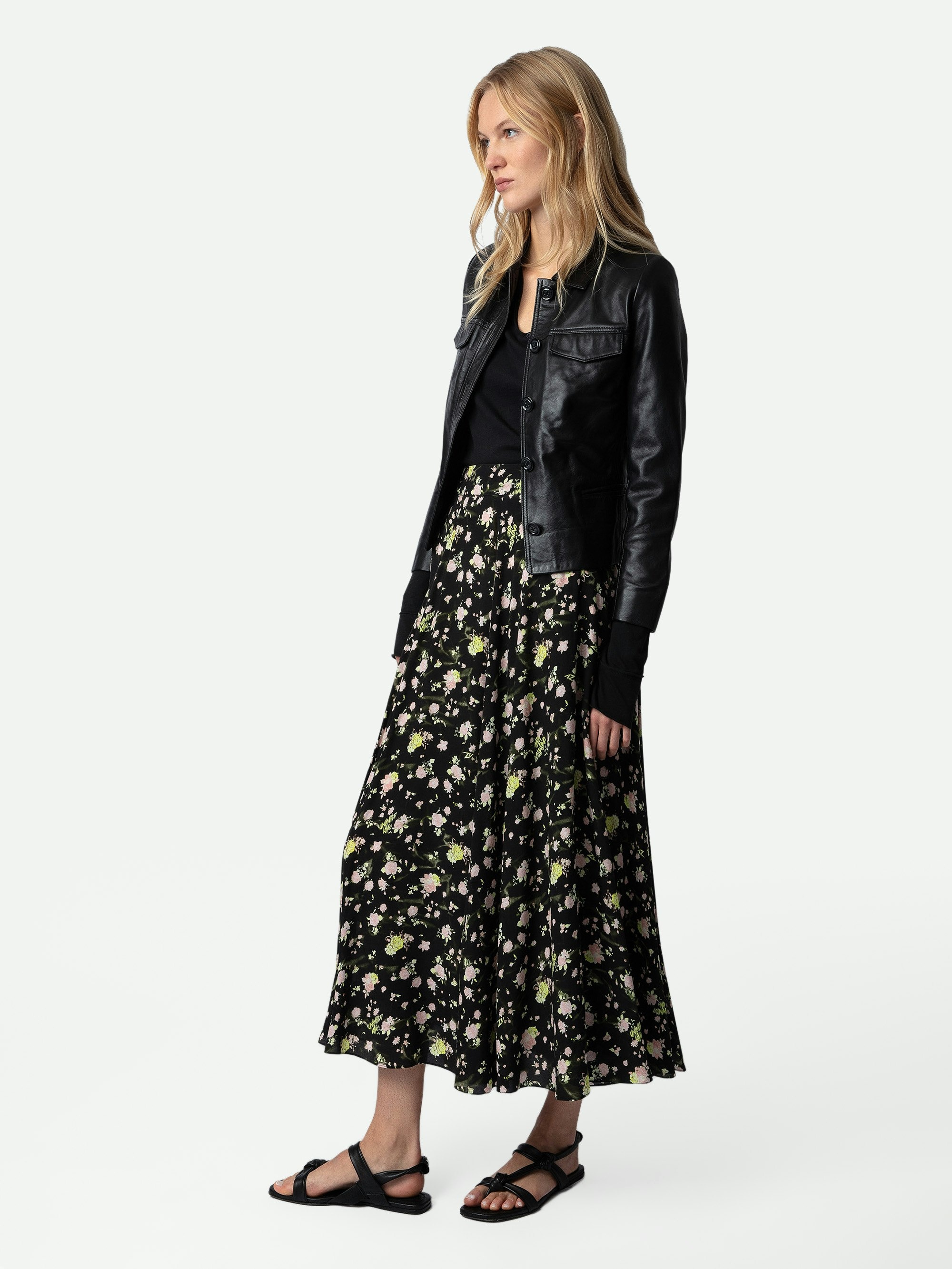 Joyo Soft Crinkle Roses Skirt - 5