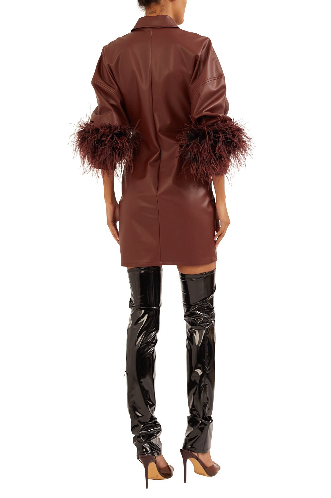 Faux Leather Mini Dress - 4