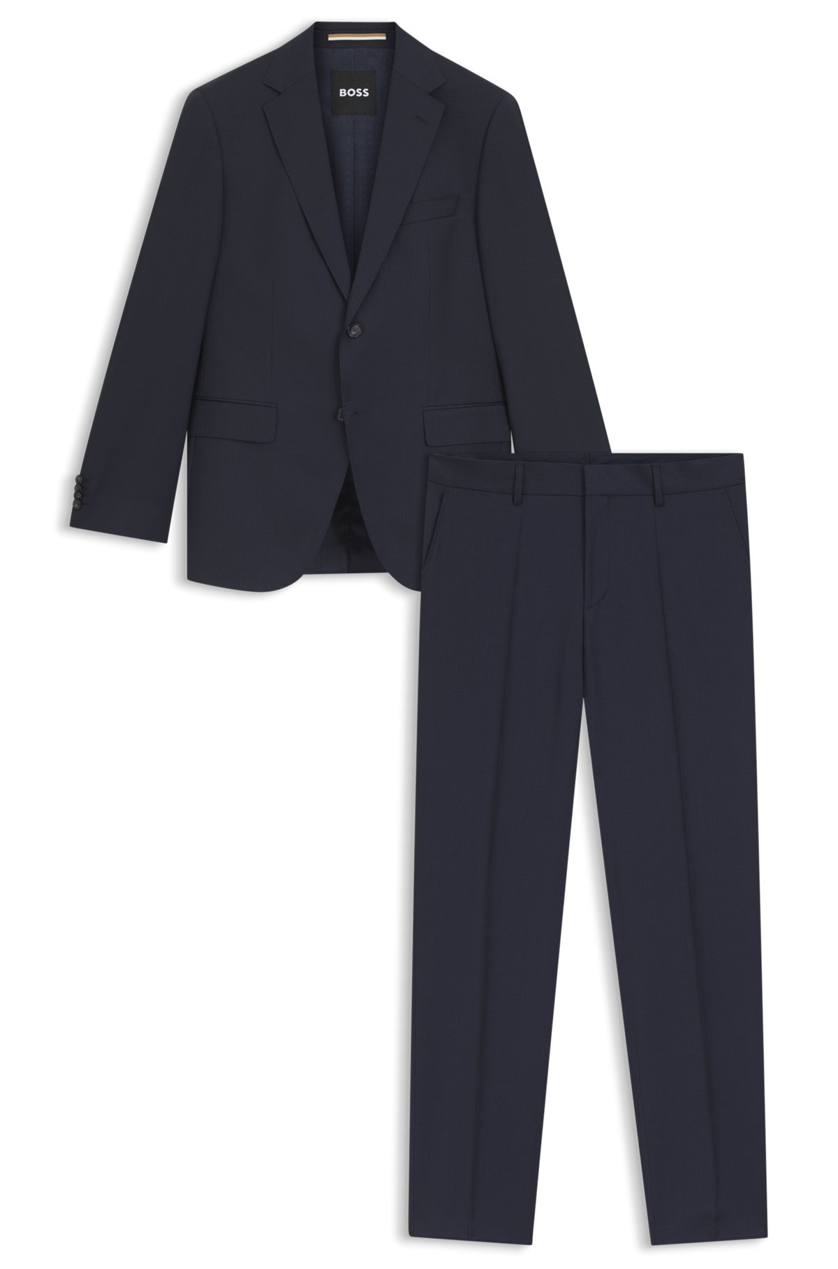REGULAR-FIT SUIT IN STRIPED VIRGIN WOOL - 8