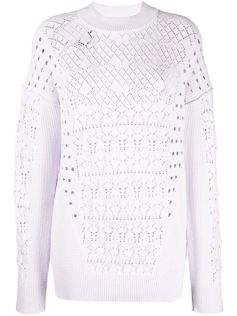 open-knit crew-neck jumper 1