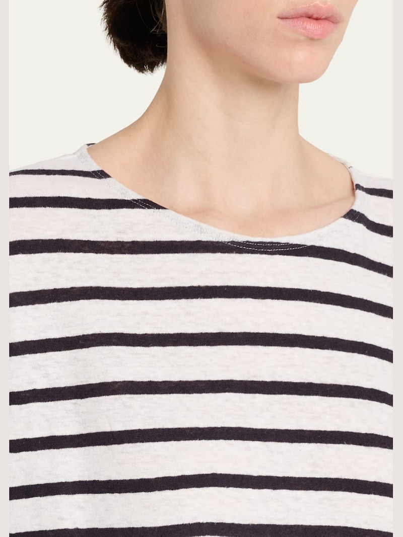 Leya Stripe Cotton-Linen T-Shirt 5