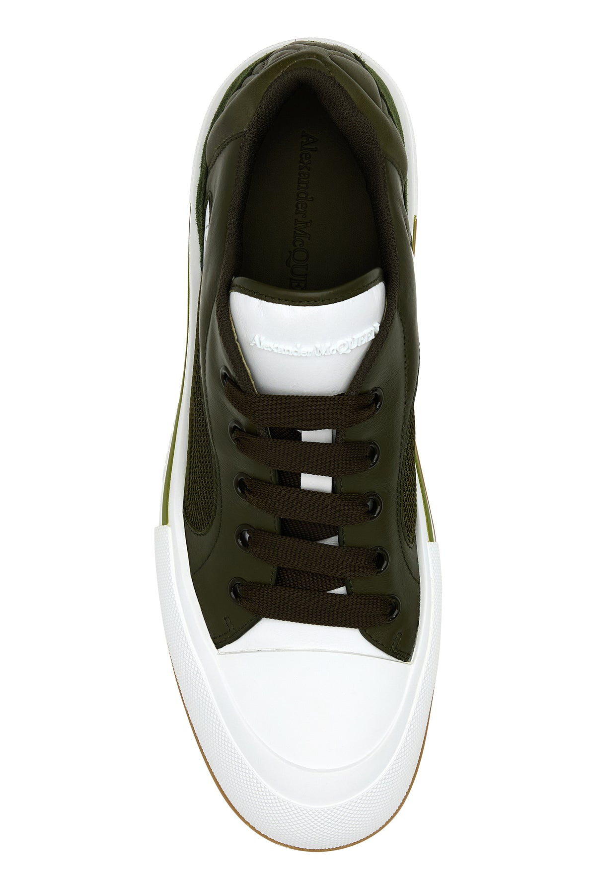 Olive green Plimsoll sneakers - 4