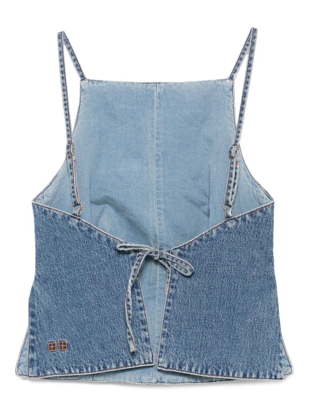 Apron Relik tie-back denim top - 2