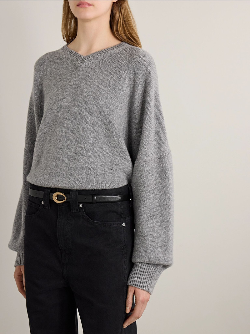 KHAITE Olivia leather belt Black outlook