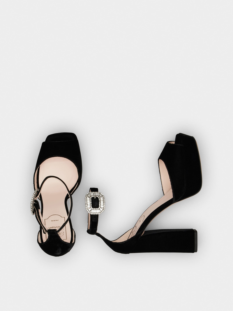 Platform Sandals in velvet 4