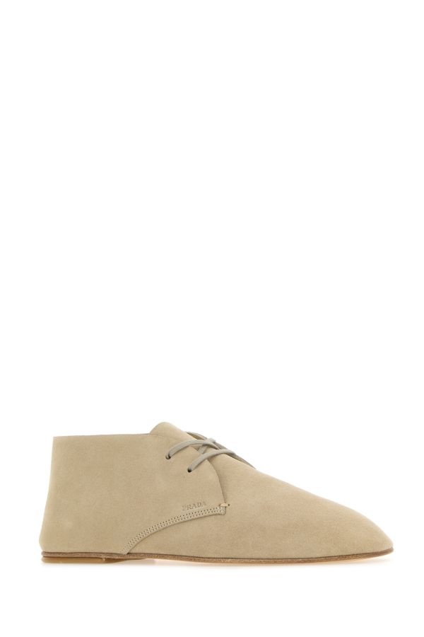 Prada Woman Sand Suede Lace-Up Shoes - 2