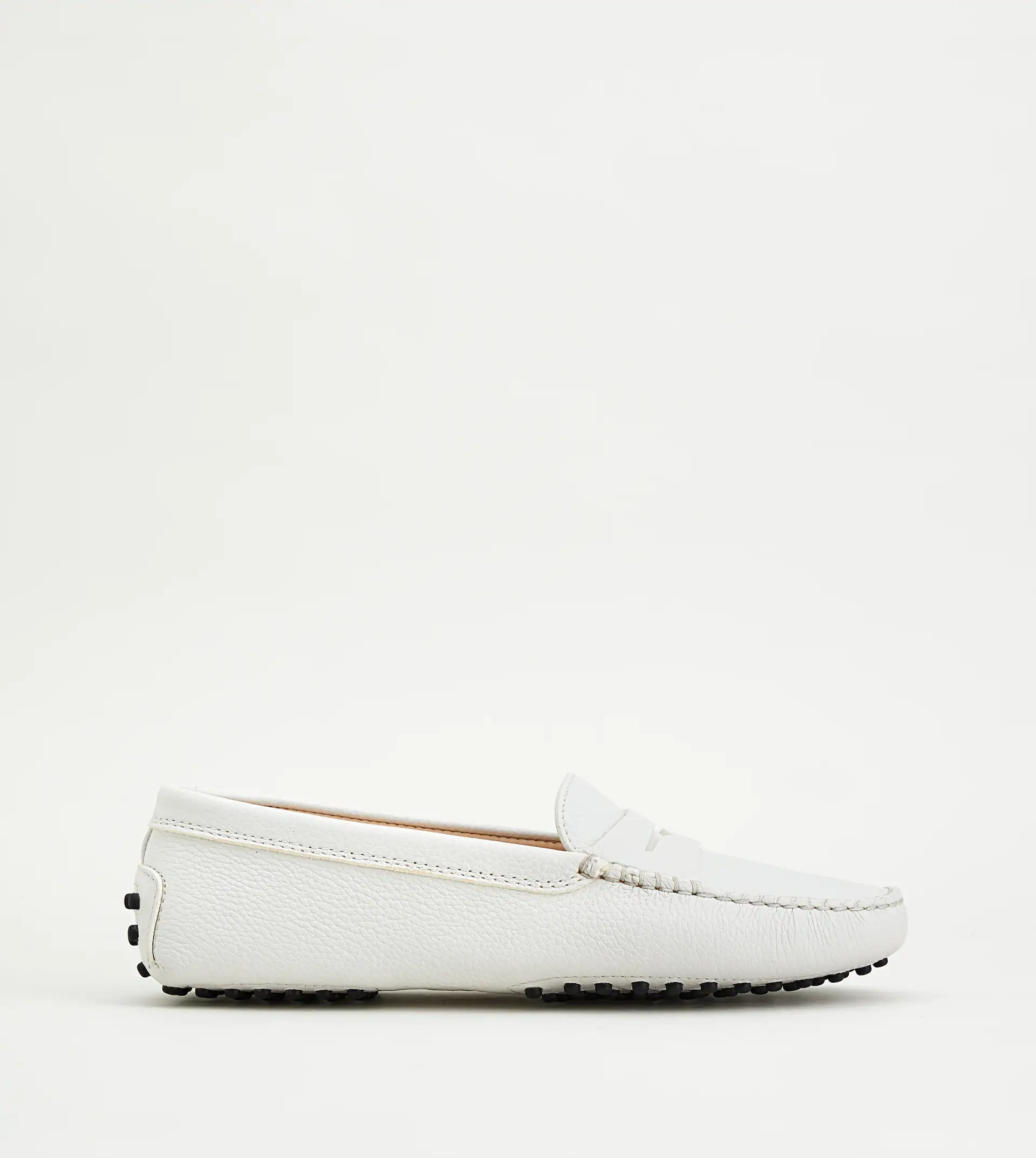 GOMMINO DRIVING SHOES IN LEATHER - WHITE - 1