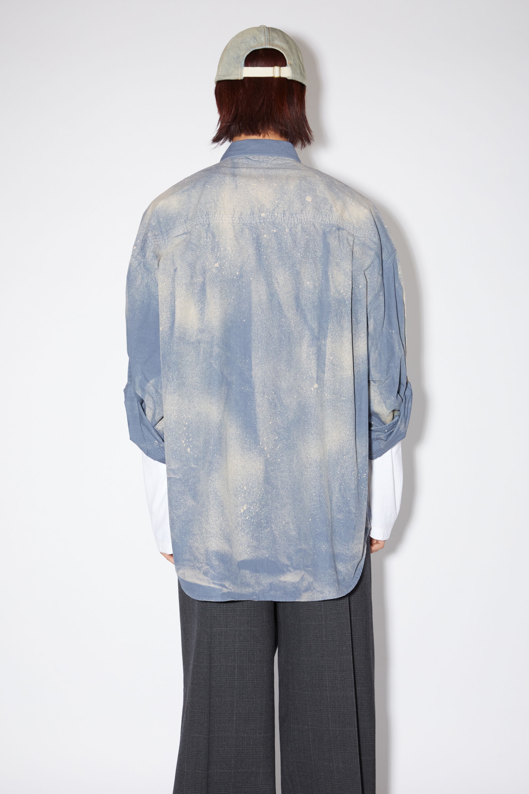 Sprayed button-up shirt - Mid Blue - 3