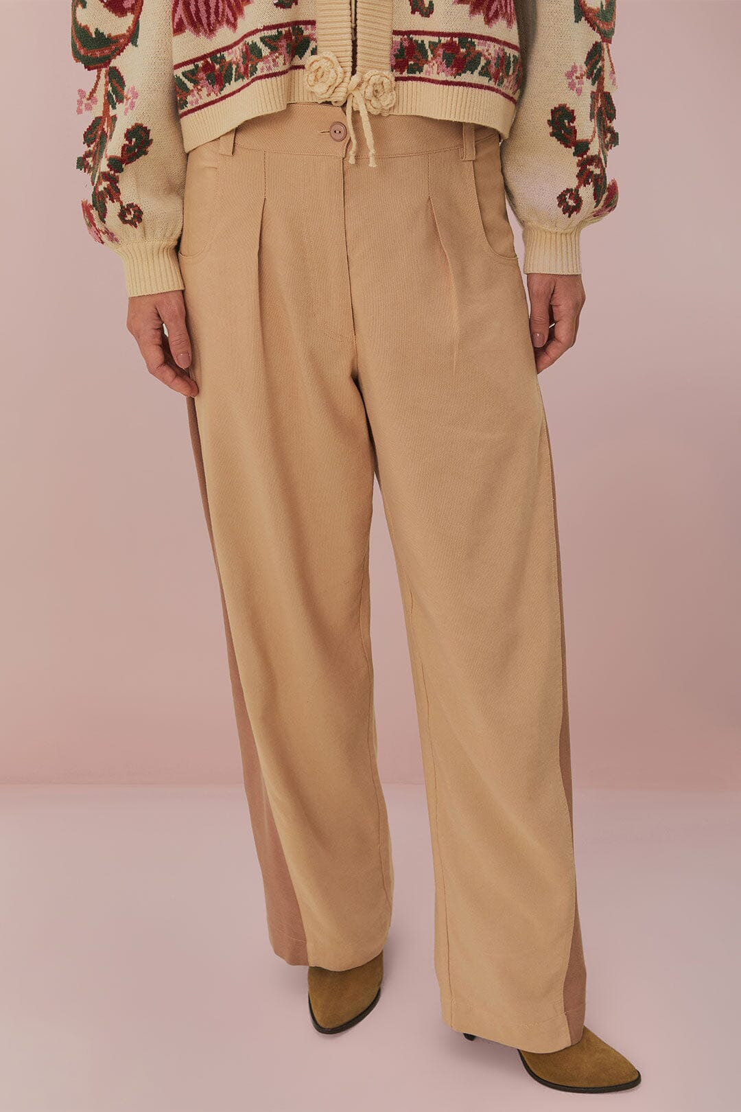 Bicolor High Waist Pants - 2