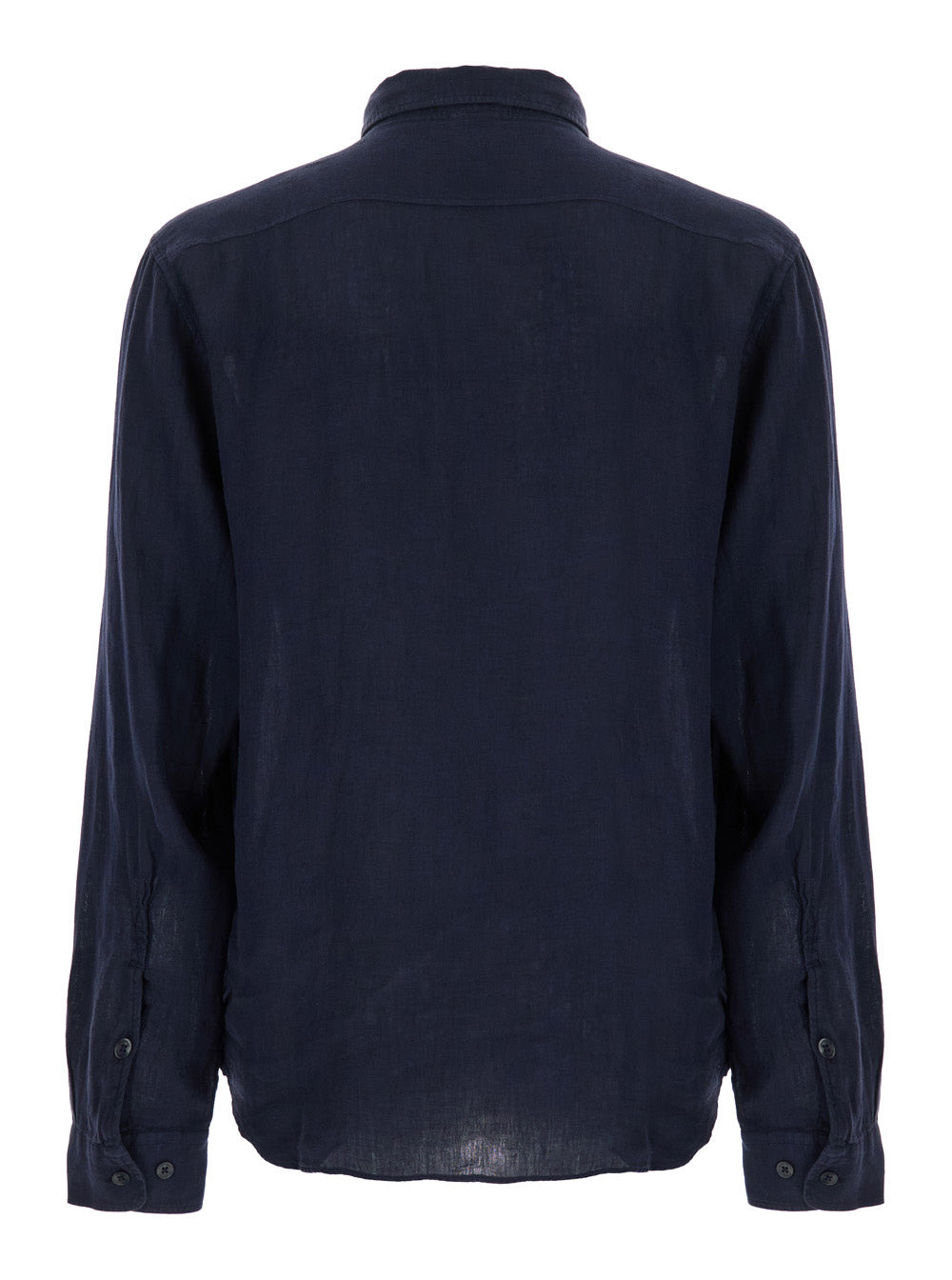C.P. Company Men Blue Shirt With Lettering Logo Printed On The Front In Linen Man - 2