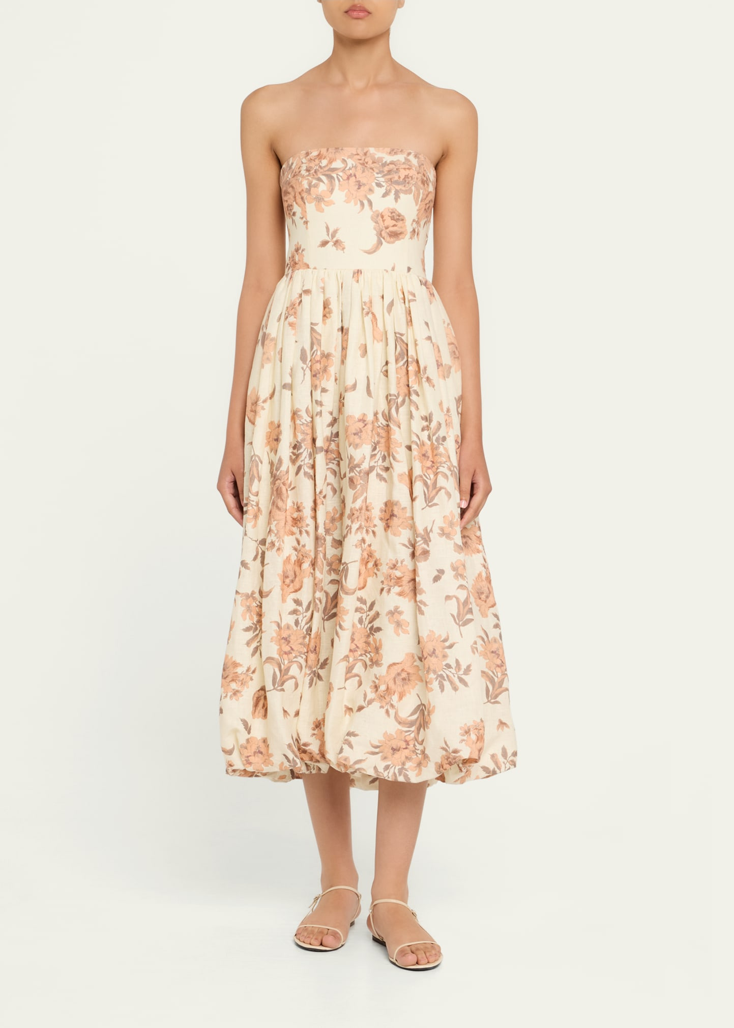 Anisha Strapless Linen Bubble Dress - 2
