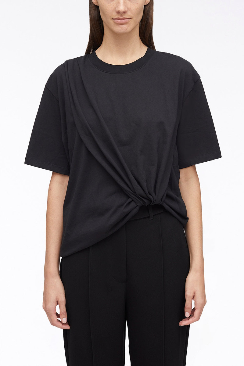 3.1 Phillip Lim Short Sleeve Draped Cotton Jersey T-Shirt outlook