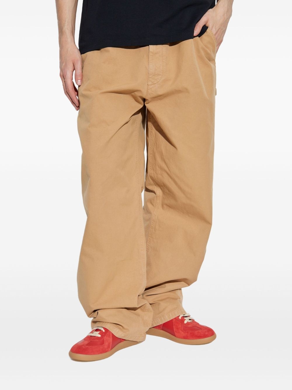 cotton wide-leg trousers - 3