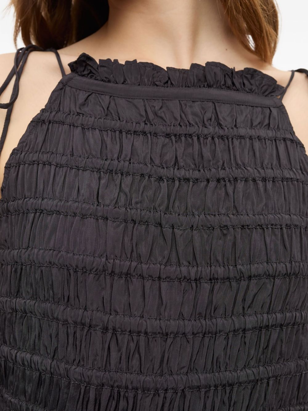 tie-strap smocked maxi dress - 5