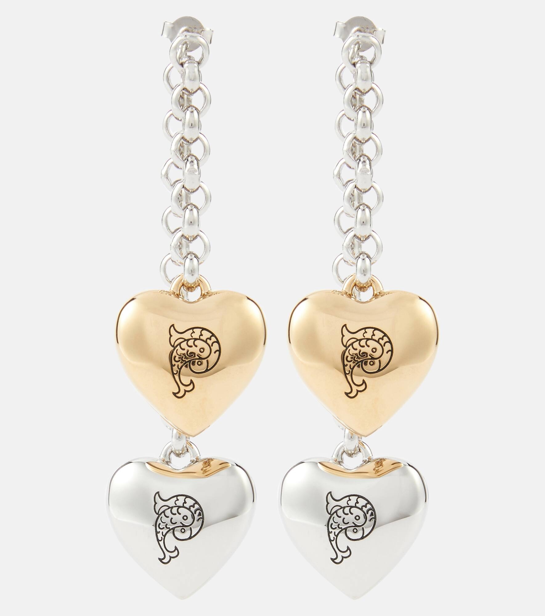 Heart drop earrings - 1