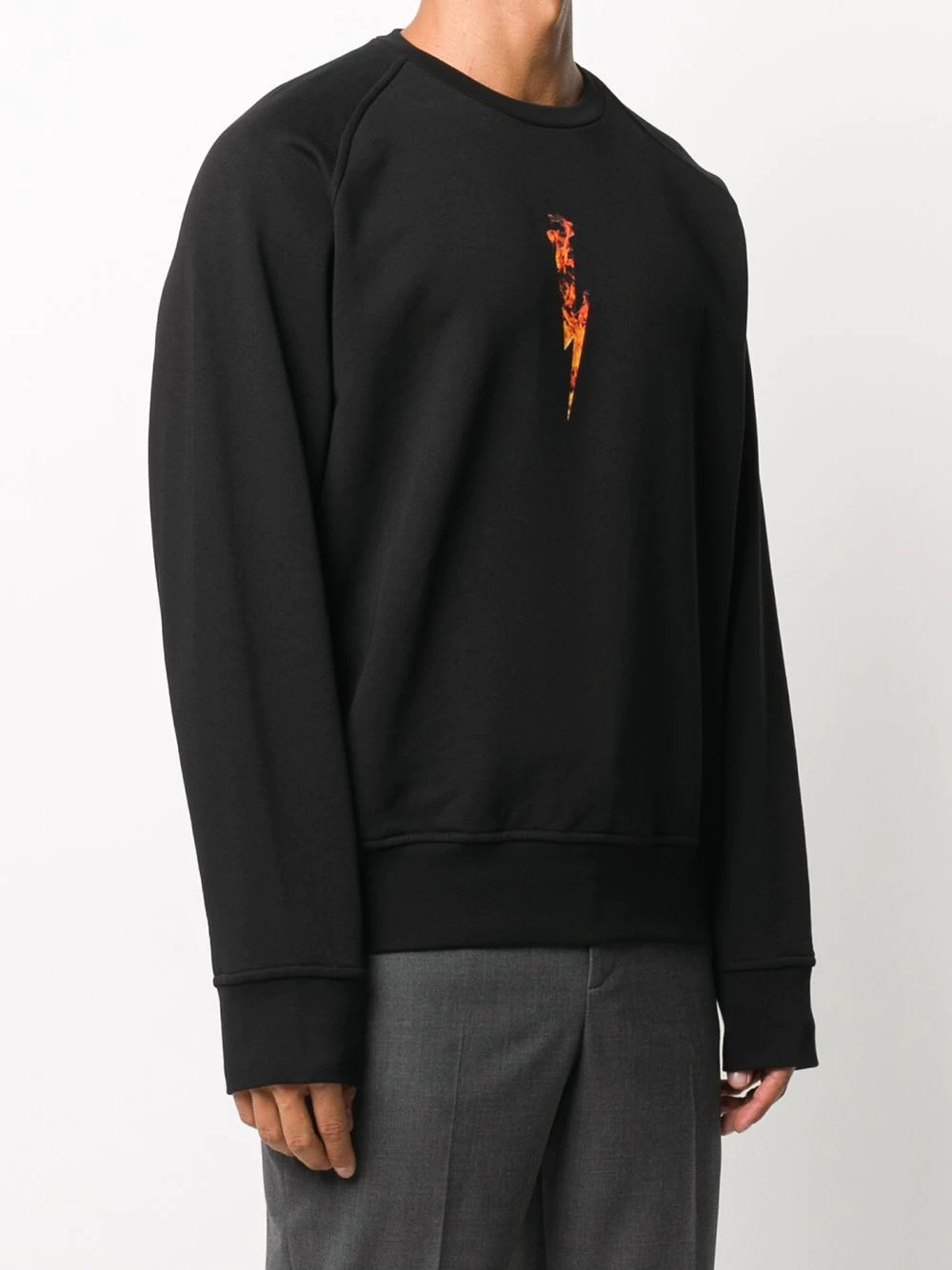 flames logo print sweatshirt - 4