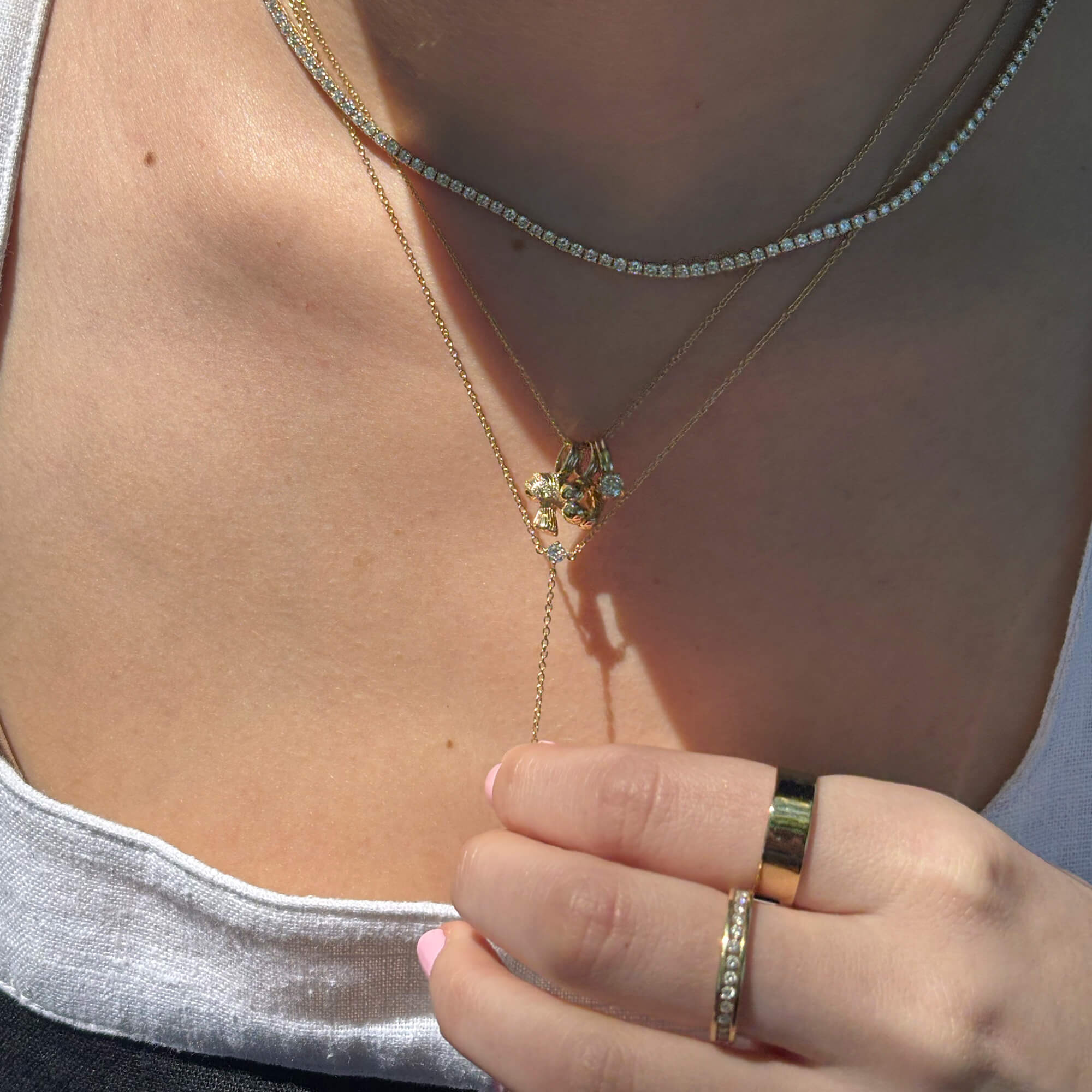 Perfect Pear Diamond Lariat Necklace - 6