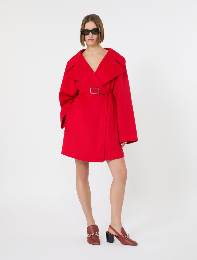 Sportmax Short wool coat - red outlook