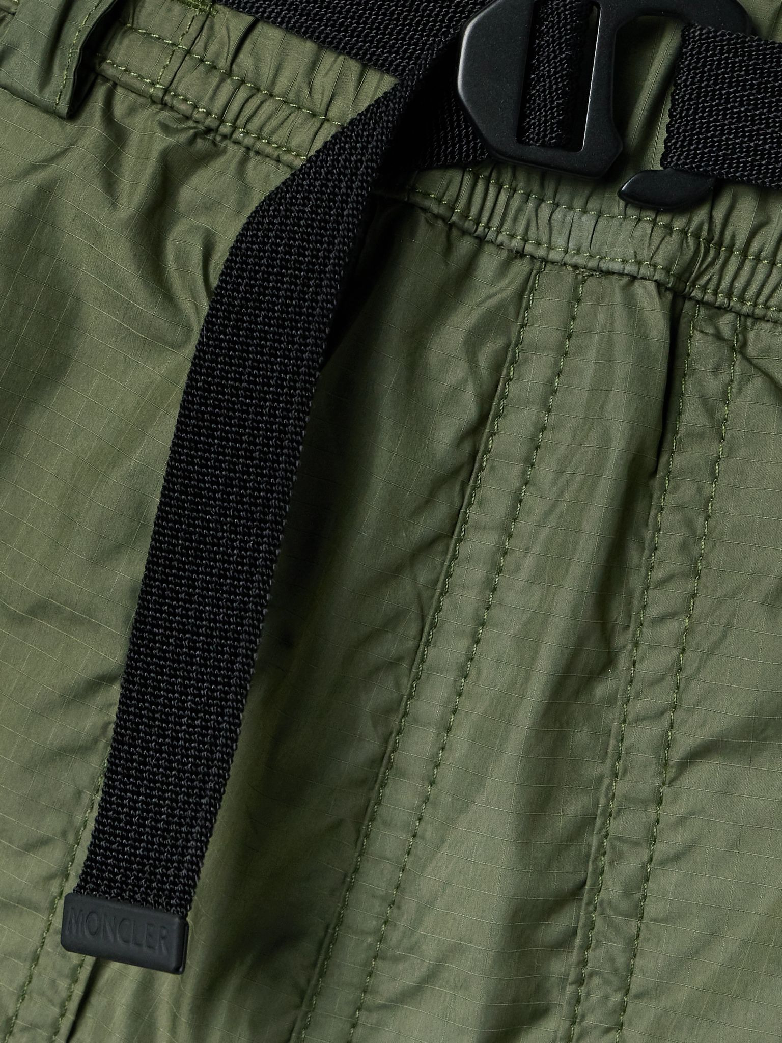 Belted ripstop cargo pants Green - 5