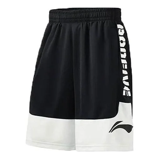 Li-Ning BadFive Logo Basketball Shorts 'Black White' AAPS127-1 - 1