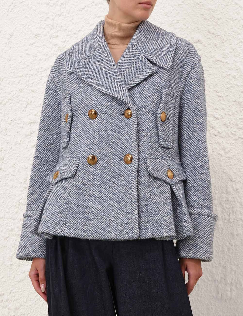 Zimmermann REBELLION HERRINGBONE PEACOAT outlook