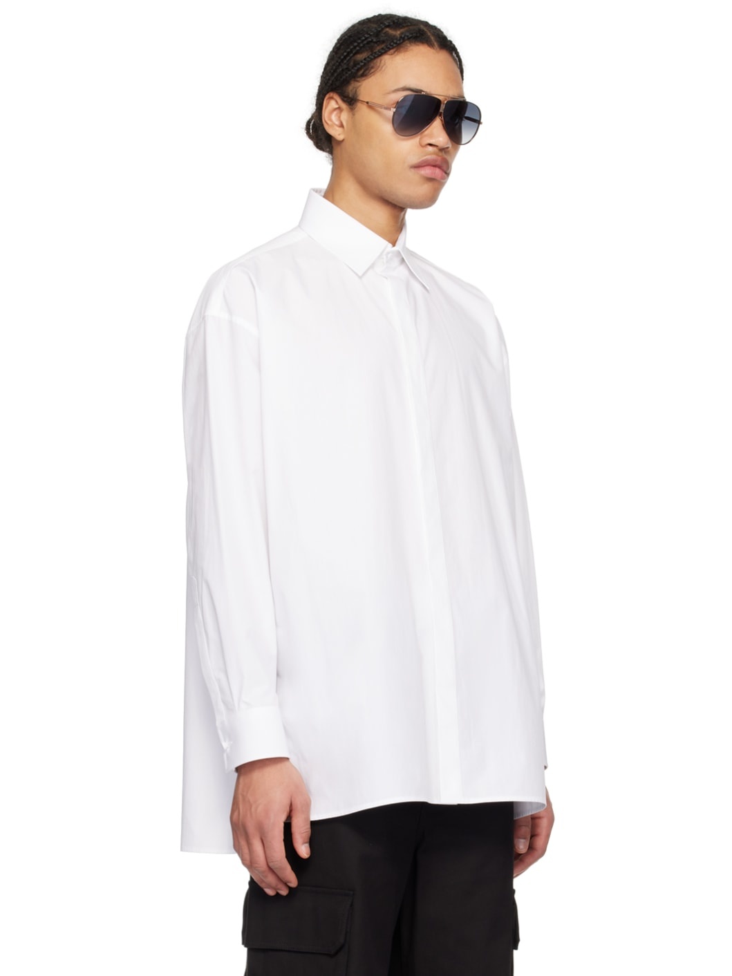 White Spread Collar Shirt - 2