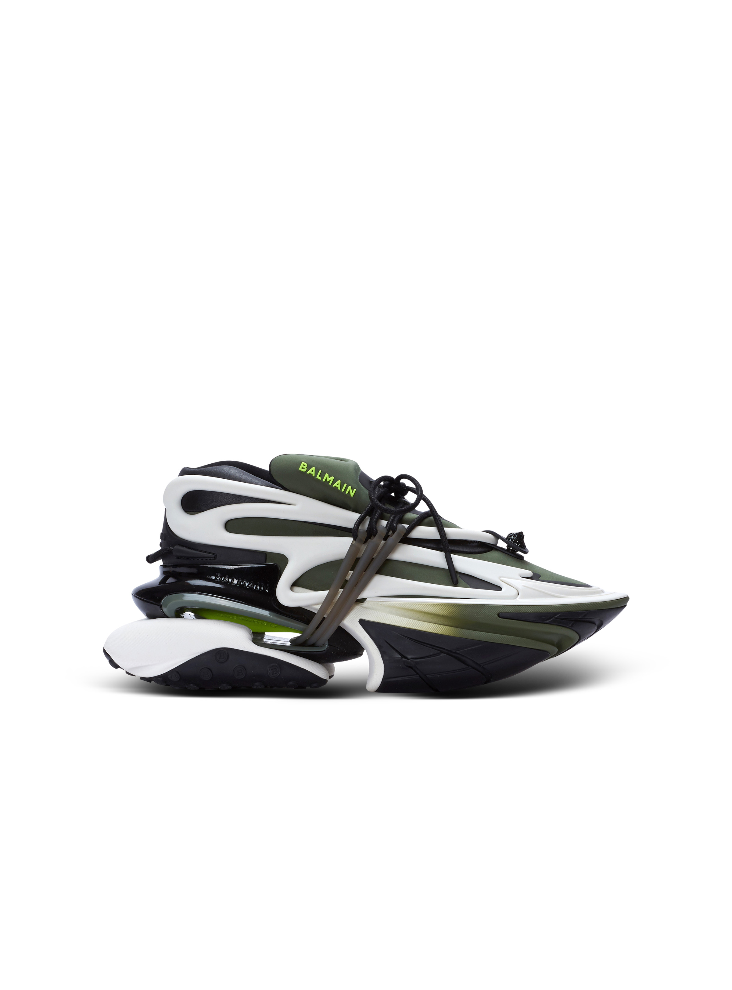 BALMAIN ユニコーン ロートップ トレーナー Unicorn Low trainers in neoprene and calfskin - Women | BALMAIN